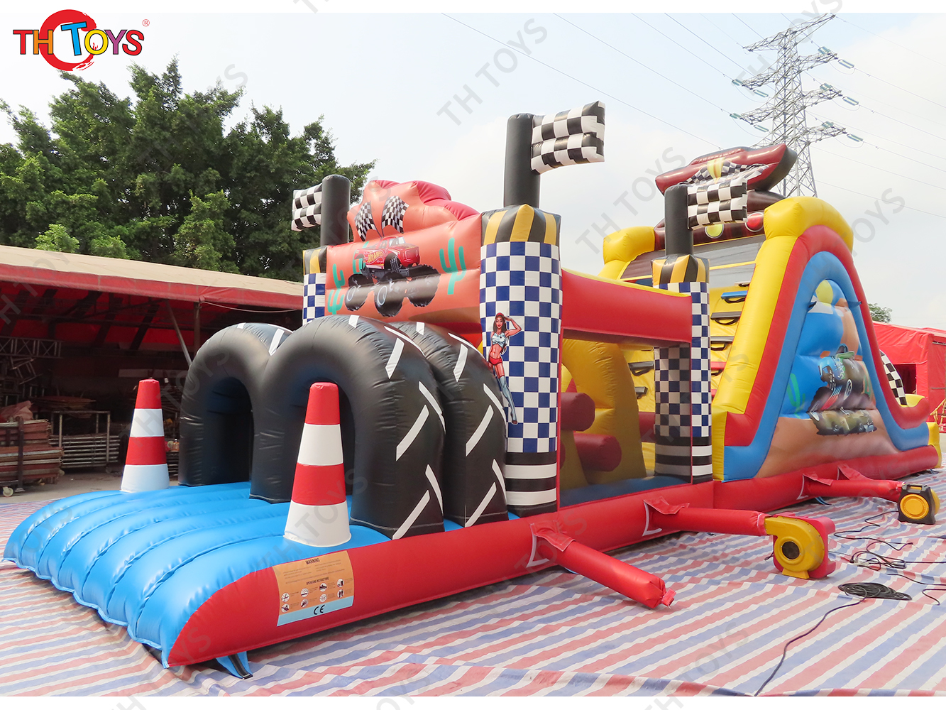 15x3m team work game inflatable obstacle course,giant commercial inflatable obstacle course rush race game bouncy slide