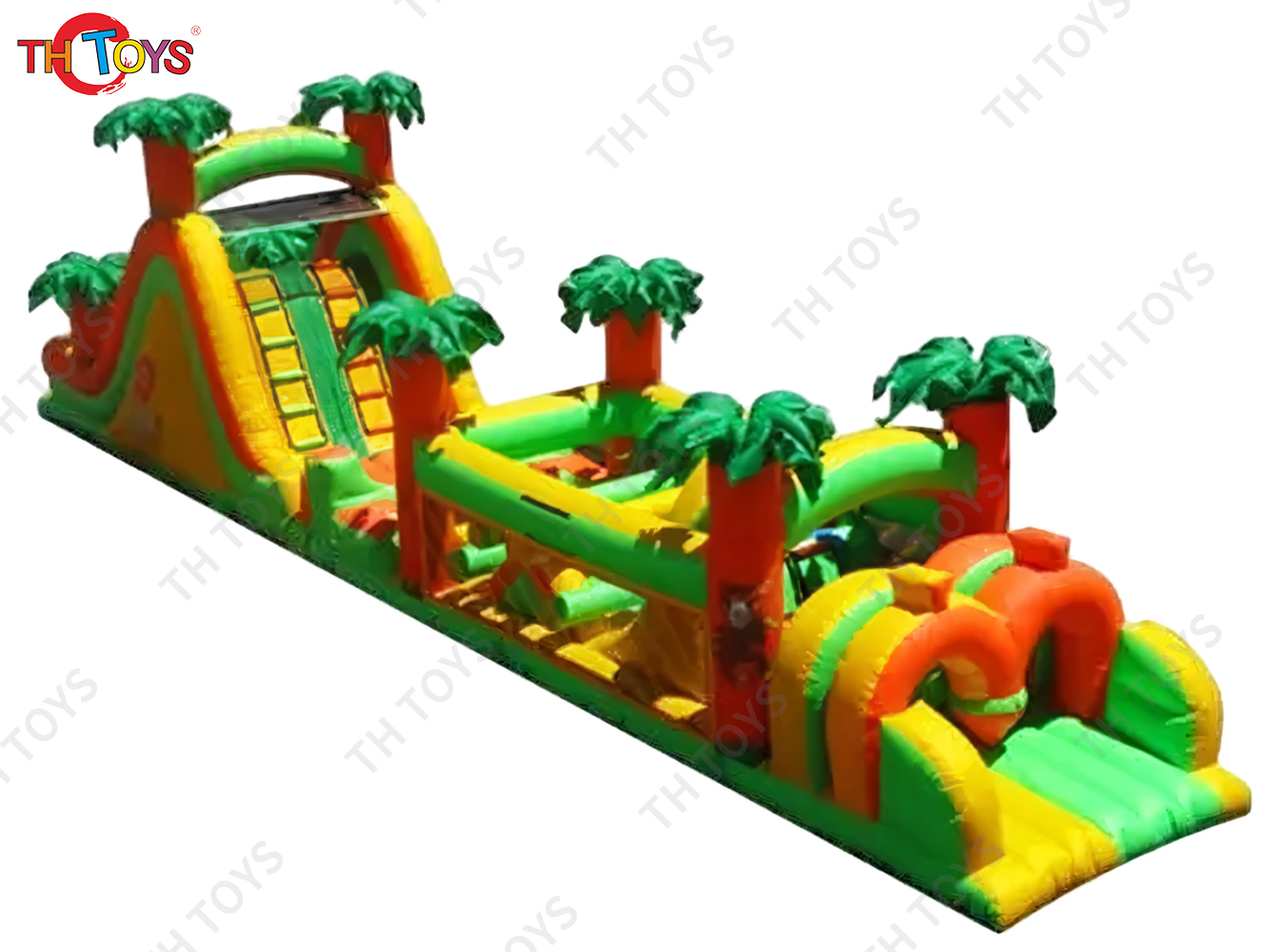 Jungle run kids adults inflatable obstacle course sport game, inflatable bouncer climbing wall slide game