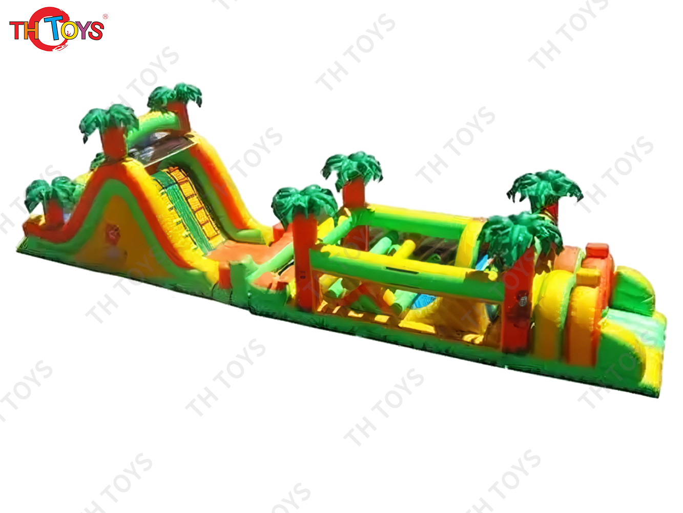 Jungle run kids adults inflatable obstacle course sport game, inflatable bouncer climbing wall slide game