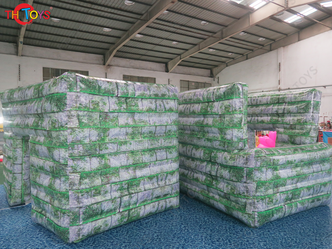 2.5X2M Inflatable Paintball Obstacles Outdoor CS Props Fortress Bunkers Inflatable Wall Camouflage Barrier for CS Sport Games