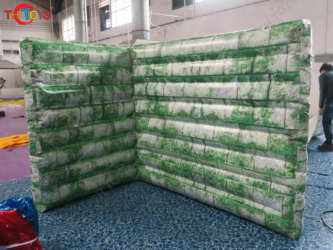 2.5x2x1.8mH Inflatable Paintball Obstacles Outdoor CS Props Fortress Bunkers Inflatable Wall Camouflage Barrier for CS Sport Games
