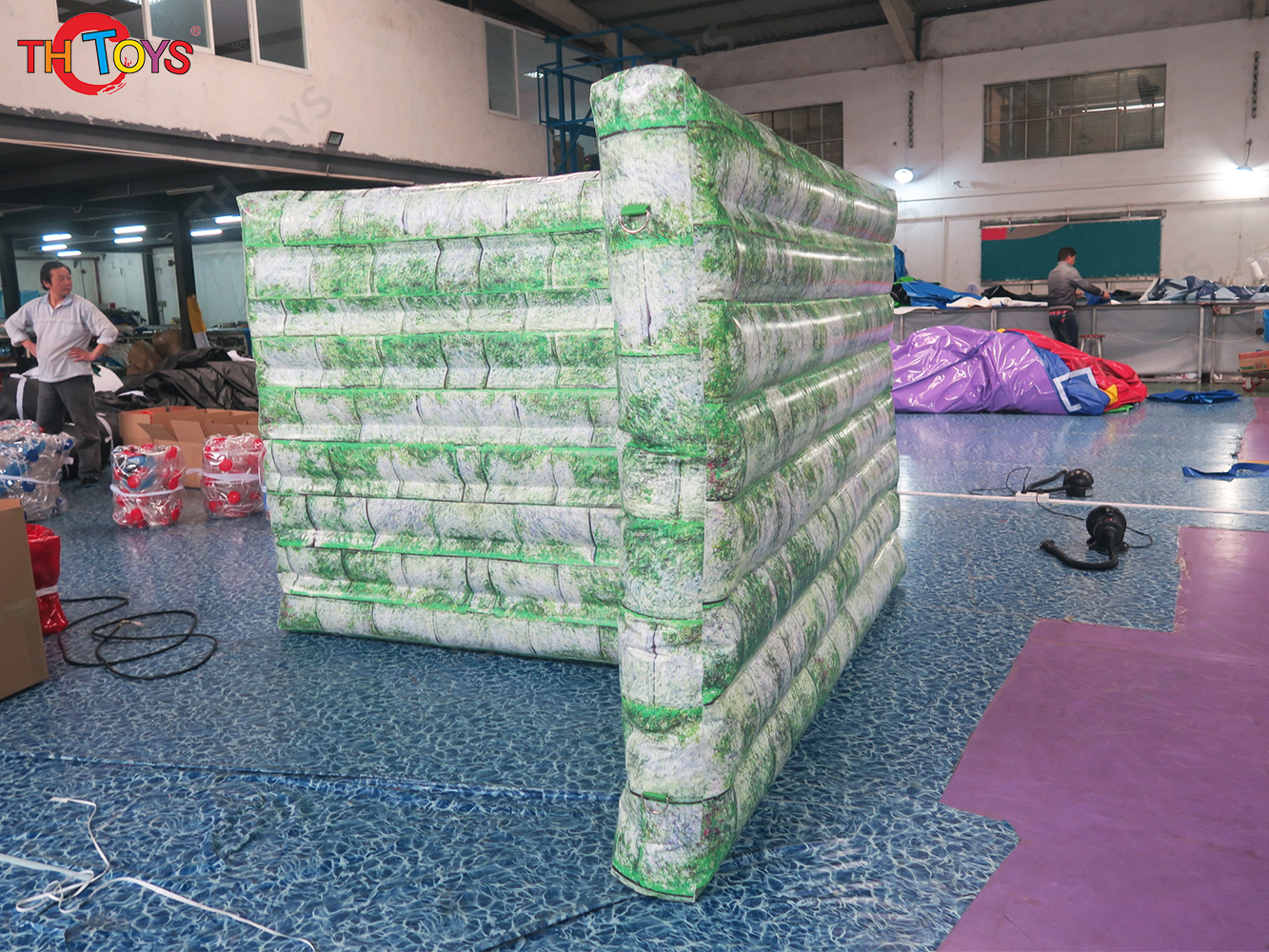 2.5x2x1.8mH Inflatable Paintball Obstacles Outdoor CS Props Fortress Bunkers Inflatable Wall Camouflage Barrier for CS Sport Games