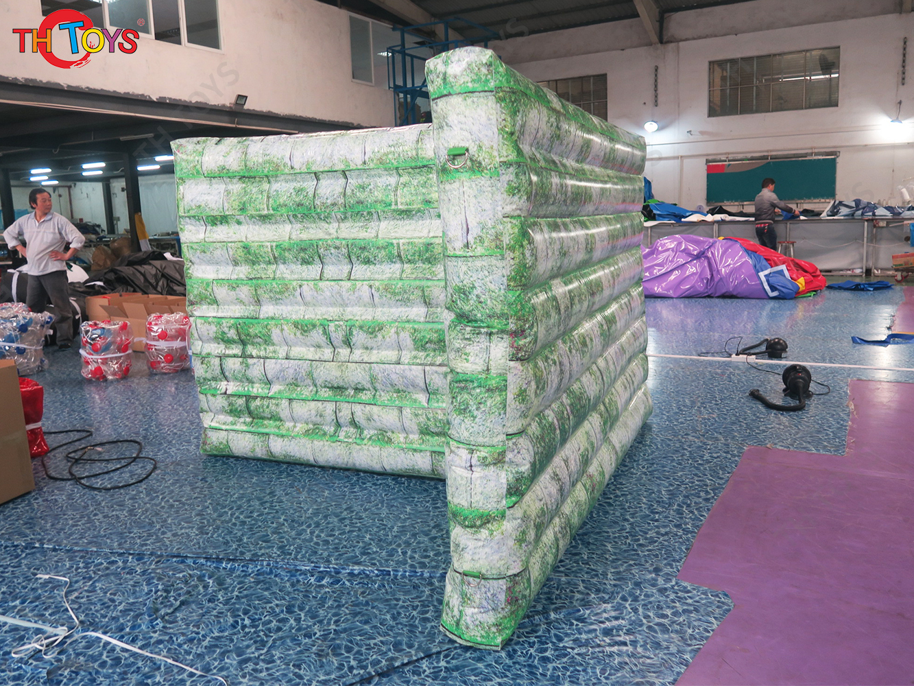 2.5x2x1.8mH Inflatable Paintball Obstacles Outdoor CS Props Fortress Bunkers Inflatable Wall Camouflage Barrier for CS Sport Games