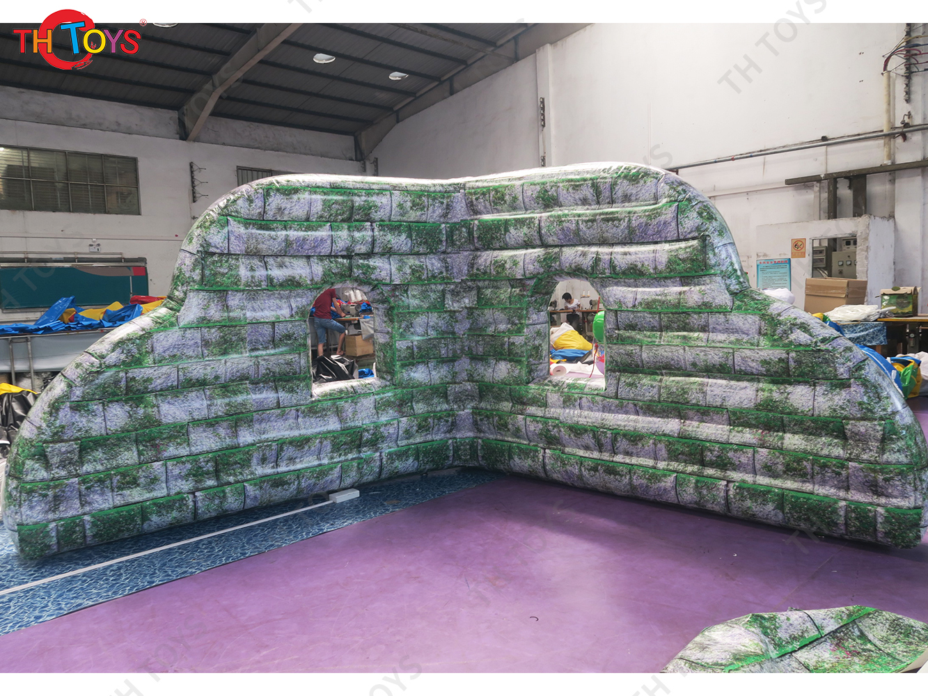2.5x2.5x1.8mH Inflatable Paintball Obstacles Outdoor CS Props Fortress Bunkers Inflatable Wall Camouflage Barrier for CS Sport Games