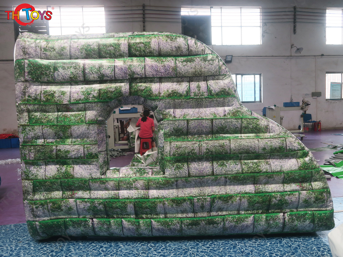 2.5x2.5x1.8mH Inflatable Paintball Obstacles Outdoor CS Props Fortress Bunkers Inflatable Wall Camouflage Barrier for CS Sport Games