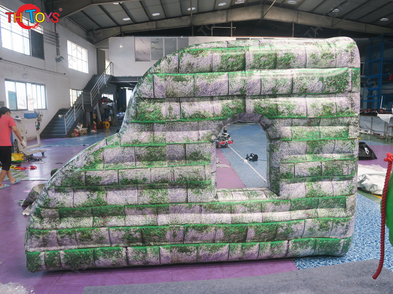 2.5x2.5x1.8mH Inflatable Paintball Obstacles Outdoor CS Props Fortress Bunkers Inflatable Wall Camouflage Barrier for CS Sport Games