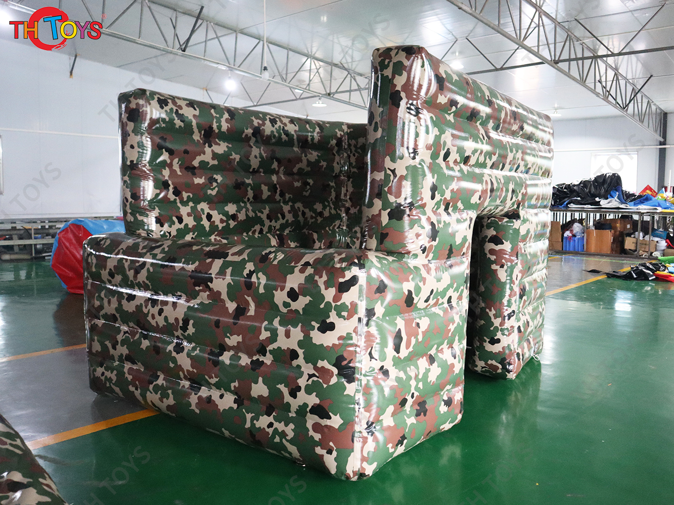 2.5x2x1.8mH Inflatable Paintball Obstacles Outdoor CS Props Fortress Bunkers Inflatable Wall Camouflage Barrier for CS Sport Games
