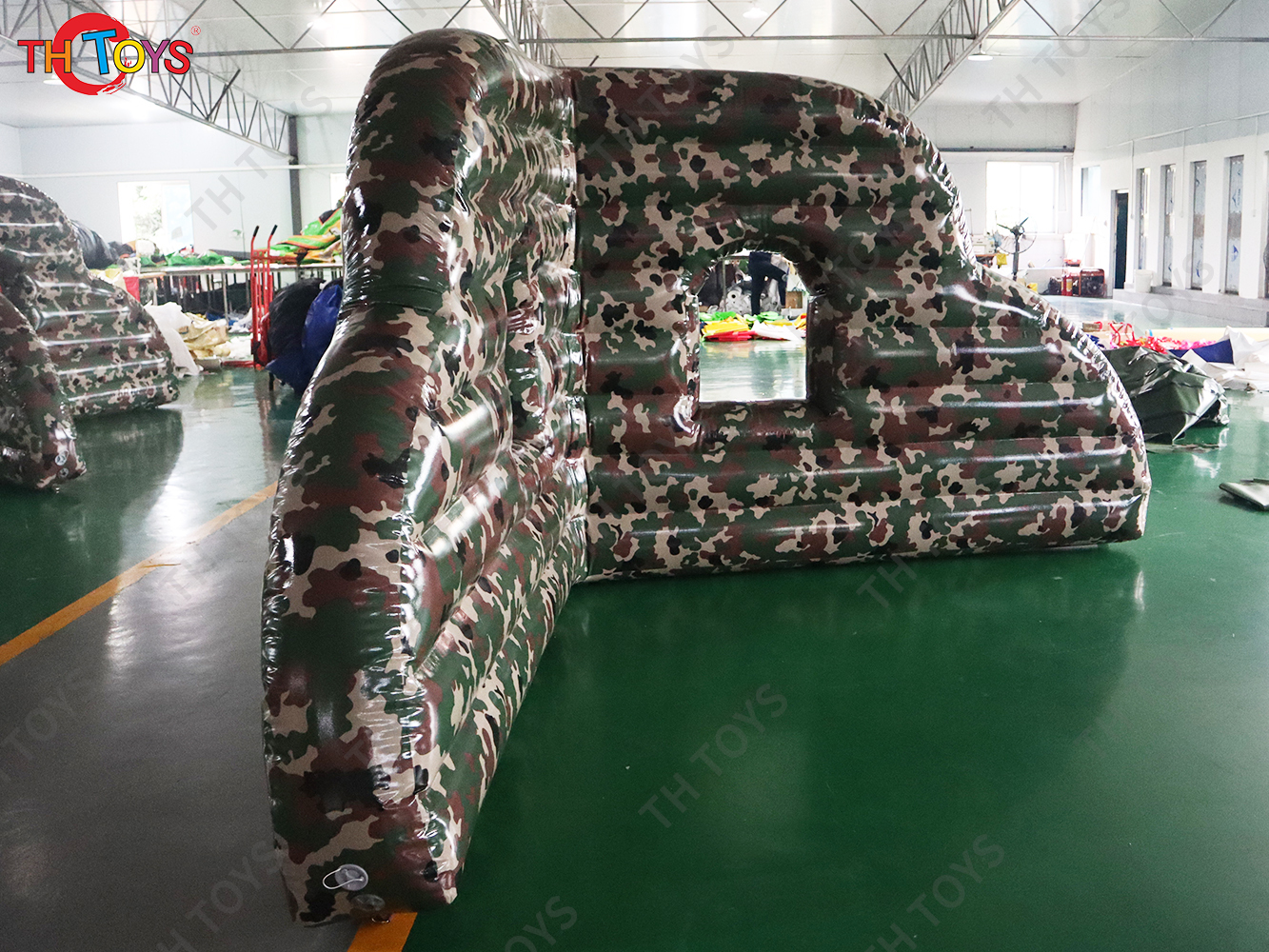 2.5x2.5x1.8mH Inflatable Paintball Obstacles Outdoor CS Props Fortress Bunkers Inflatable Wall Camouflage Barrier for CS Sport Games