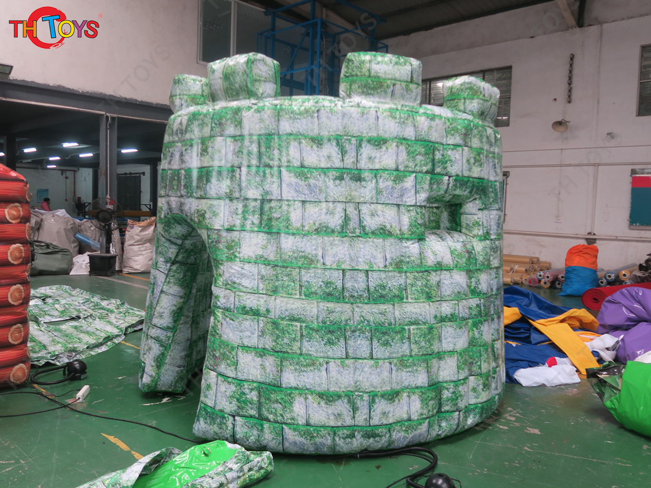 2m dia 1.8mH Inflatable Paintball Obstacles Outdoor CS Props Fortress Bunkers Inflatable Wall Camouflage Barrier for CS Sport Games