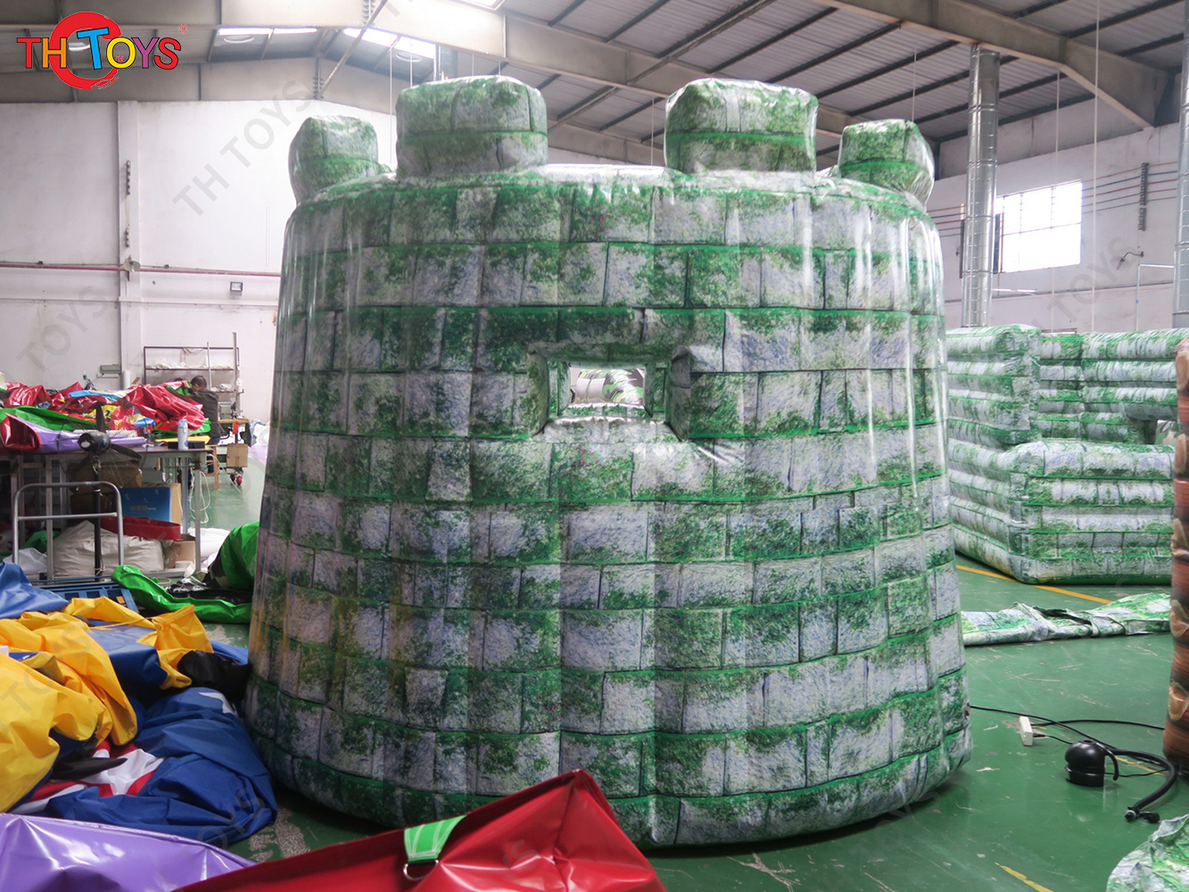 2m dia 1.8mH Inflatable Paintball Obstacles Outdoor CS Props Fortress Bunkers Inflatable Wall Camouflage Barrier for CS Sport Games