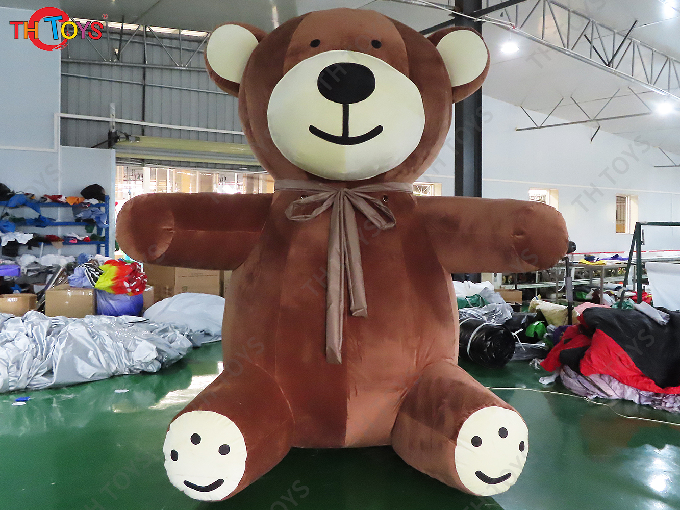 Giant Inflatable Plush Doll Brown Bear Inflatable Fur Toys Merry Christmas Decoration Home Party Ornament New Year Gift