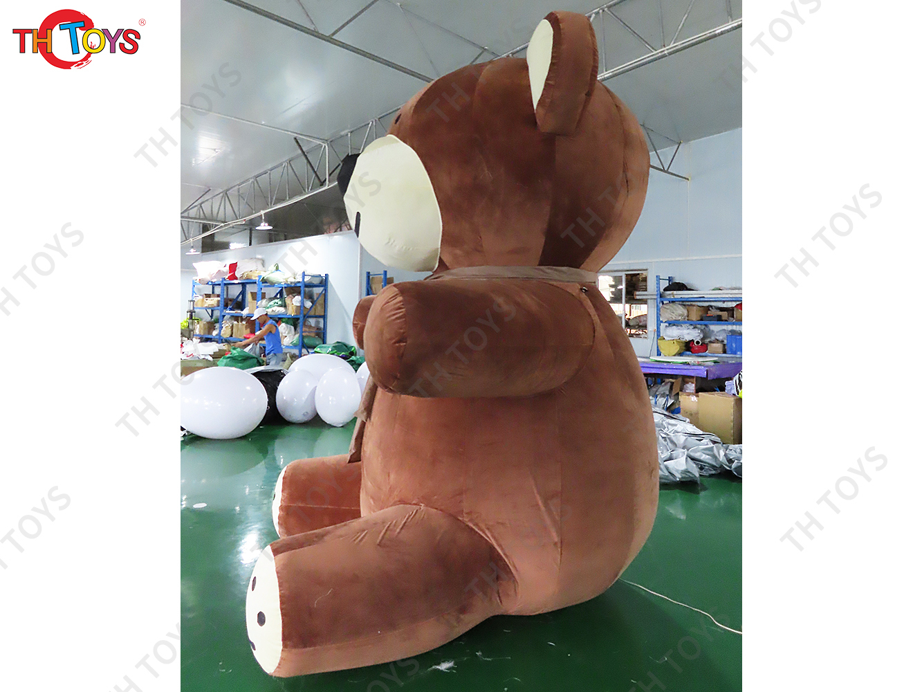 Giant Inflatable Plush Doll Brown Bear Inflatable Fur Toys Merry Christmas Decoration Home Party Ornament New Year Gift