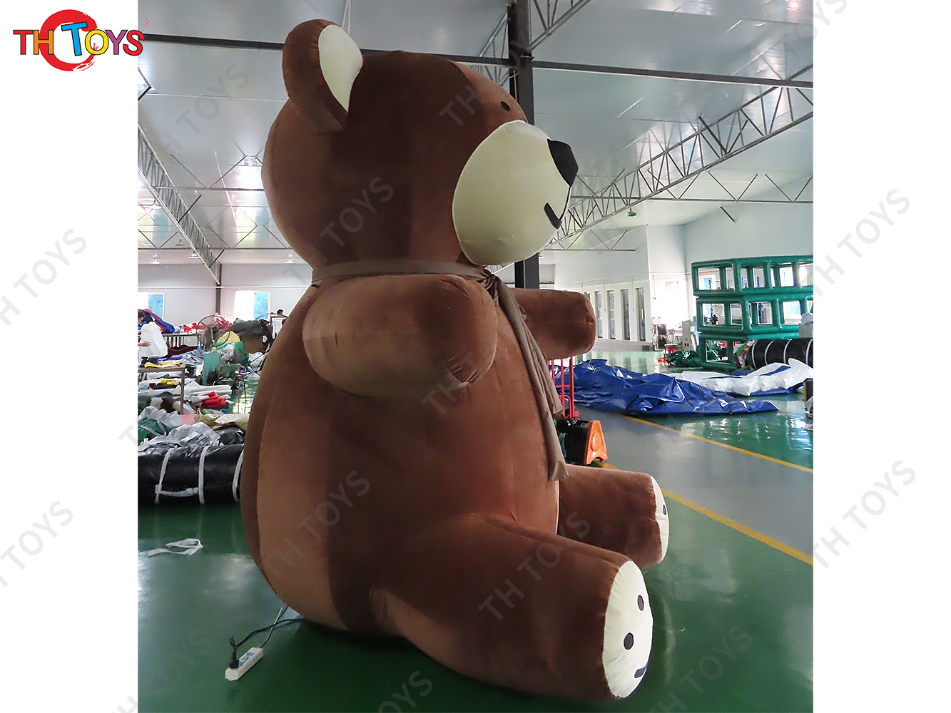 Giant Inflatable Plush Doll Brown Bear Inflatable Fur Toys Merry Christmas Decoration Home Party Ornament New Year Gift