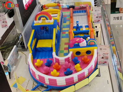 15x5m Commercial Outdoor Indoor AirPark Inflatable Bouncy Playground Obstacle Course Jumping Castle
