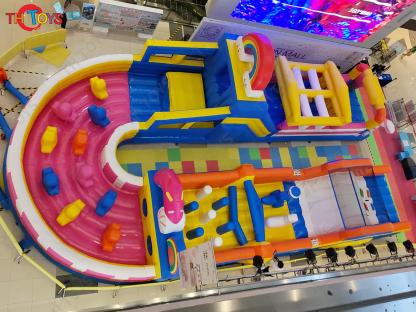 15x5m Commercial Outdoor Indoor AirPark Inflatable Bouncy Playground Obstacle Course Jumping Castle
