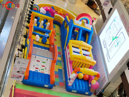 15x5m Commercial Outdoor Indoor AirPark Inflatable Bouncy Playground Obstacle Course Jumping Castle