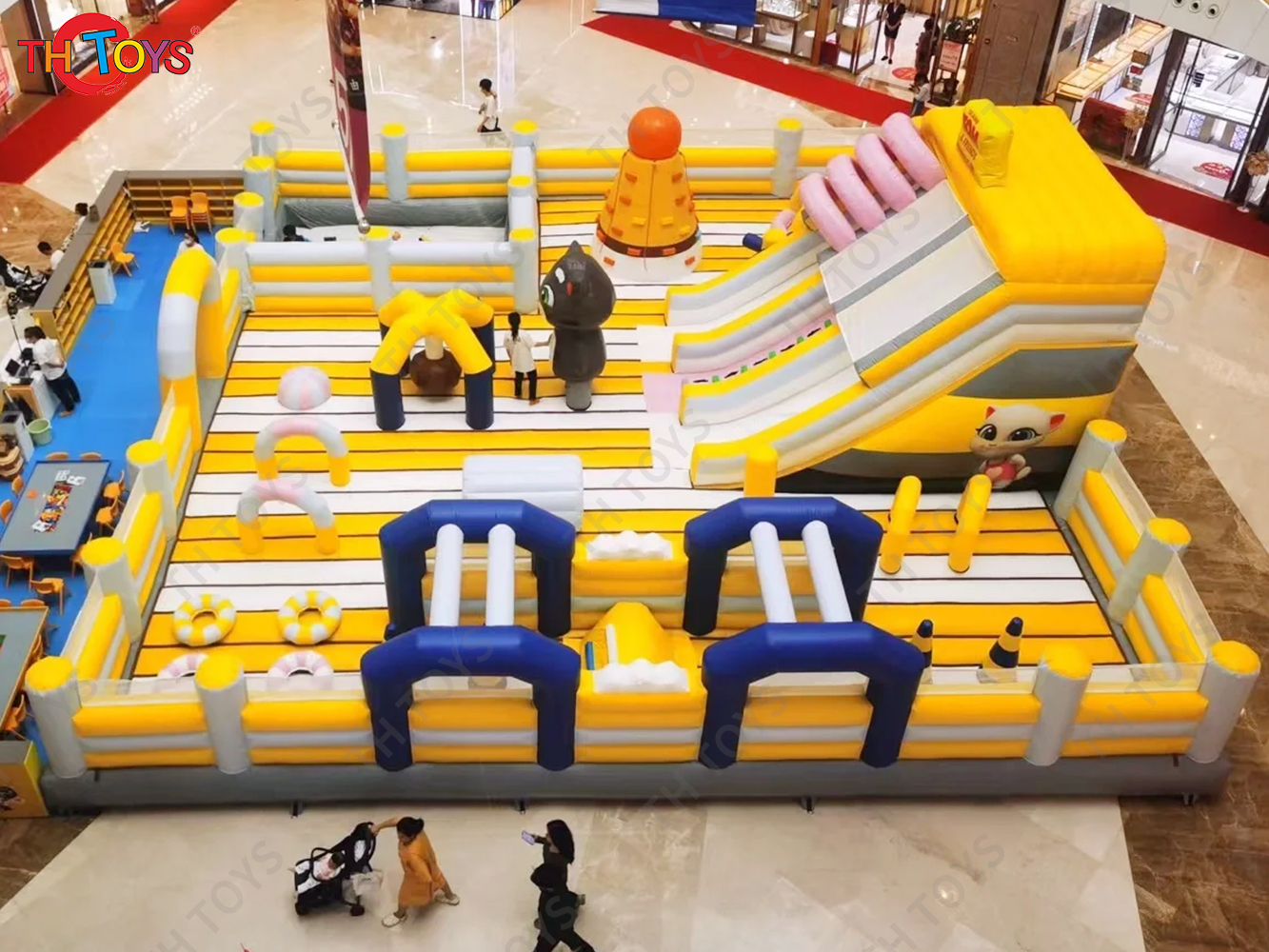 14x14m Commercial Outdoor Indoor AirPark Inflatable Bouncy Playground Obstacle Course Jumping Castle