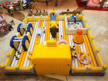 14x14m Commercial Outdoor Indoor AirPark Inflatable Bouncy Playground Obstacle Course Jumping Castle