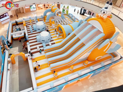 12x12m Commercial Outdoor Indoor AirPark Inflatable Bouncy Playground Obstacle Course Jumping Castle