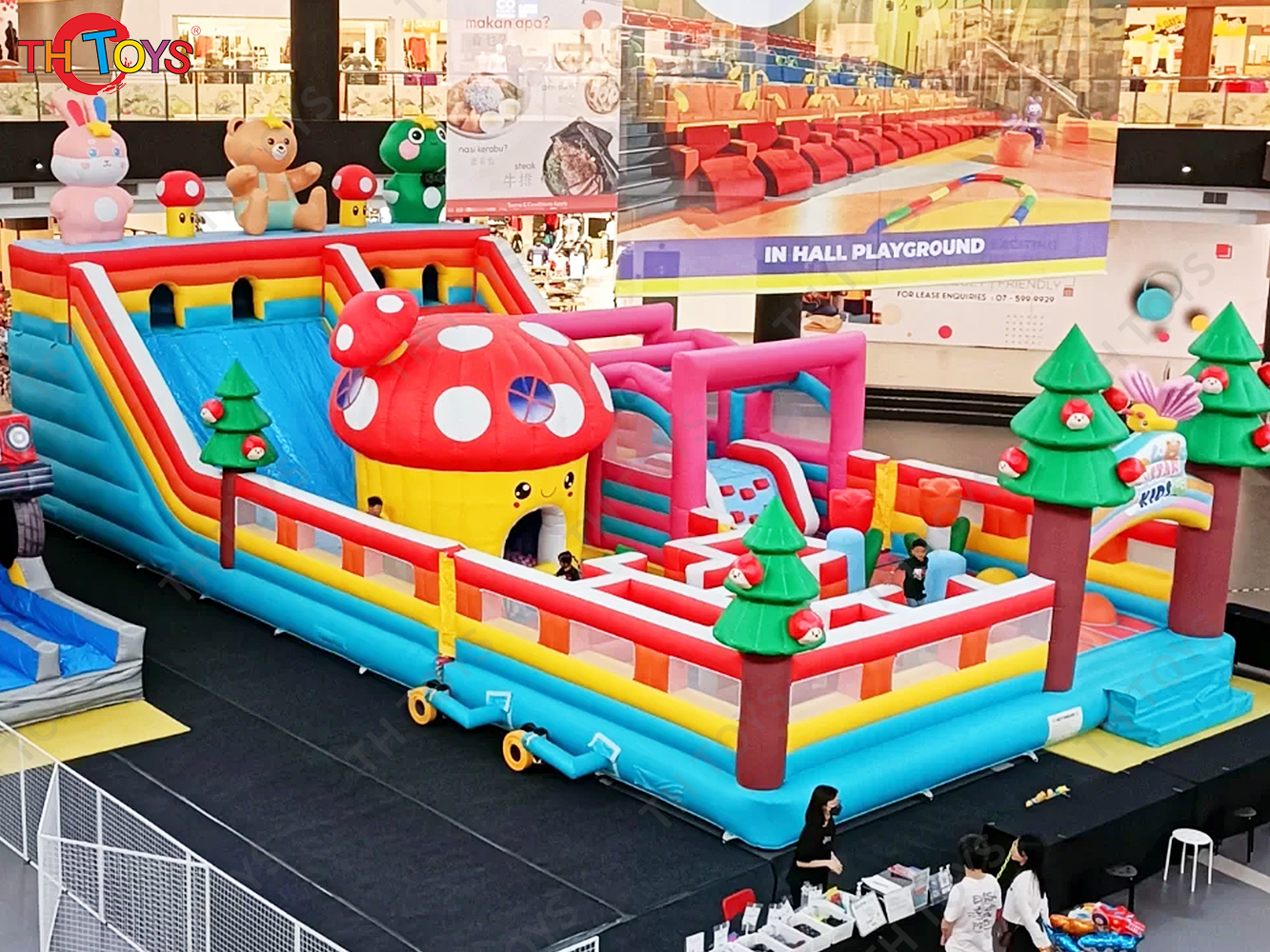 12x8m Commercial Outdoor Indoor AirPark Inflatable Bouncy Playground Obstacle Course Jumping Castle