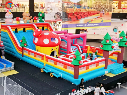 12x8m Commercial Outdoor Indoor AirPark Inflatable Bouncy Playground Obstacle Course Jumping Castle