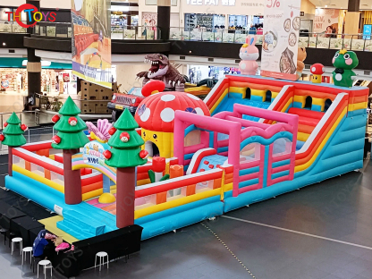 12x8m Commercial Outdoor Indoor AirPark Inflatable Bouncy Playground Obstacle Course Jumping Castle