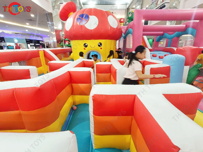 12x8m Commercial Outdoor Indoor AirPark Inflatable Bouncy Playground Obstacle Course Jumping Castle