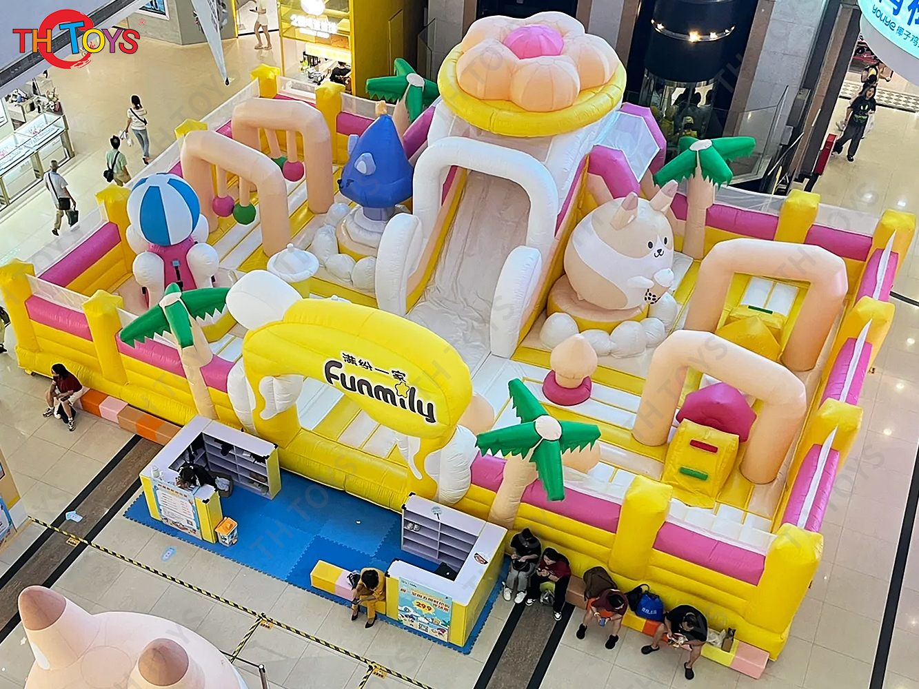 8x8m Commercial Outdoor Indoor AirPark Inflatable Bouncy Playground Obstacle Course Jumping Castle