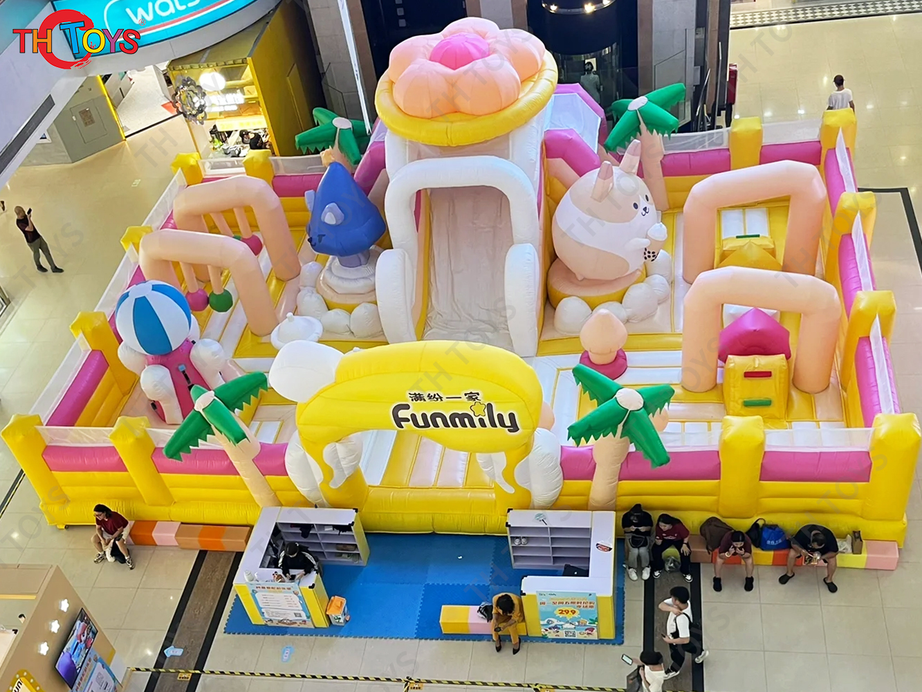 8x8m Commercial Outdoor Indoor AirPark Inflatable Bouncy Playground Obstacle Course Jumping Castle