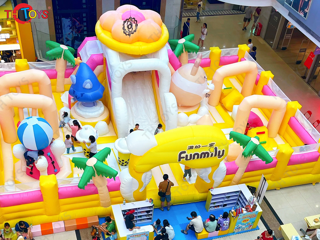 8x8m Commercial Outdoor Indoor AirPark Inflatable Bouncy Playground Obstacle Course Jumping Castle