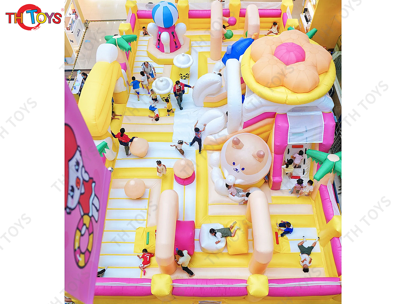 8x8m Commercial Outdoor Indoor AirPark Inflatable Bouncy Playground Obstacle Course Jumping Castle