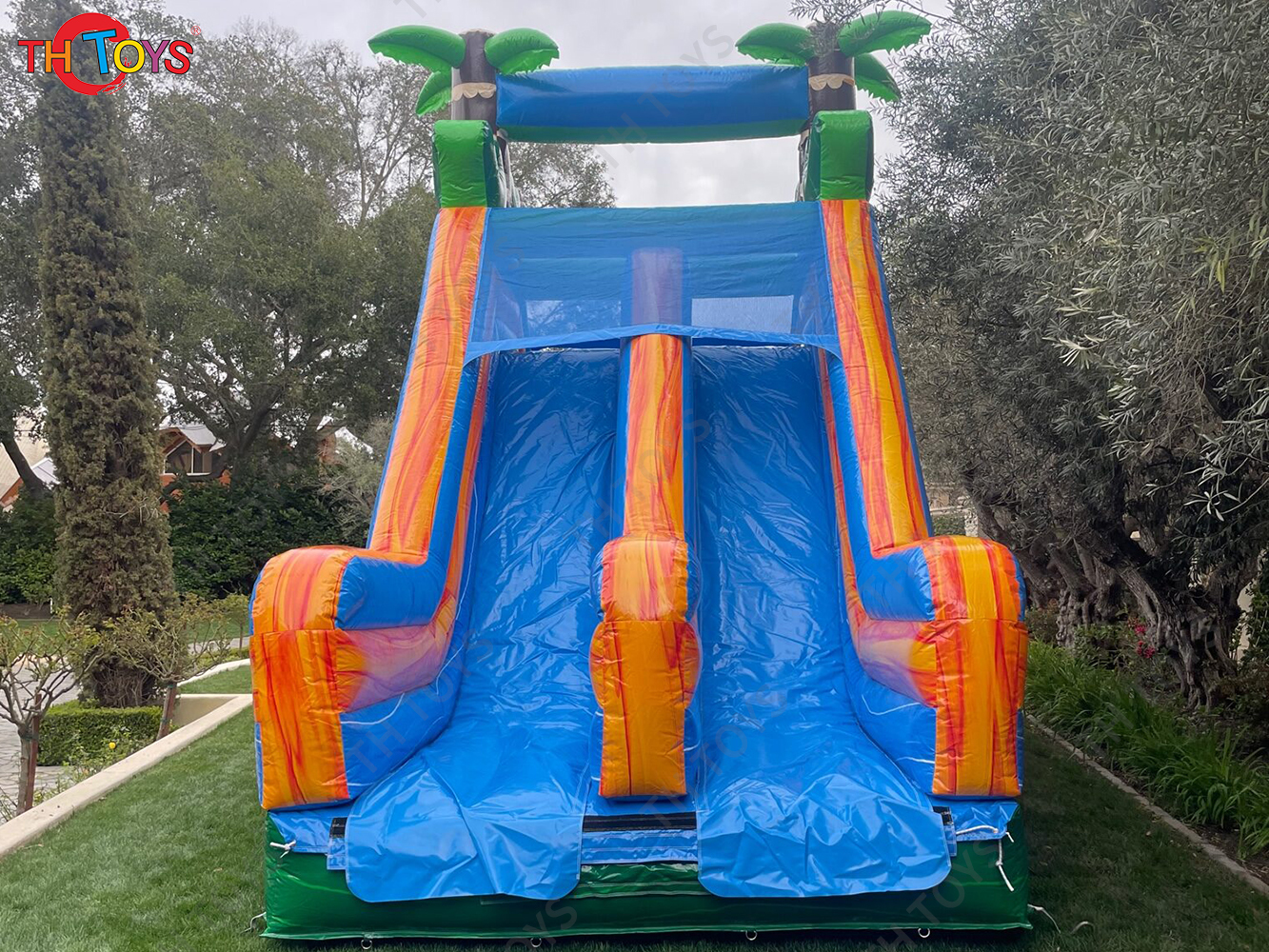 Outdoor Interactive Challenge Inflatable Obstacle Course 20M Jungle Jumper Slide Speed Racing Sport Game