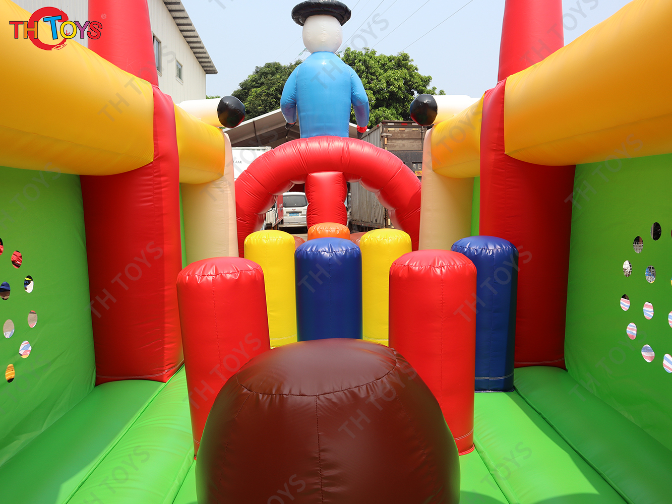 15x3x4.5m Commercial Grade New Inflatable Pirate Obstacle Course Captain Hook Bounce House Running Course
