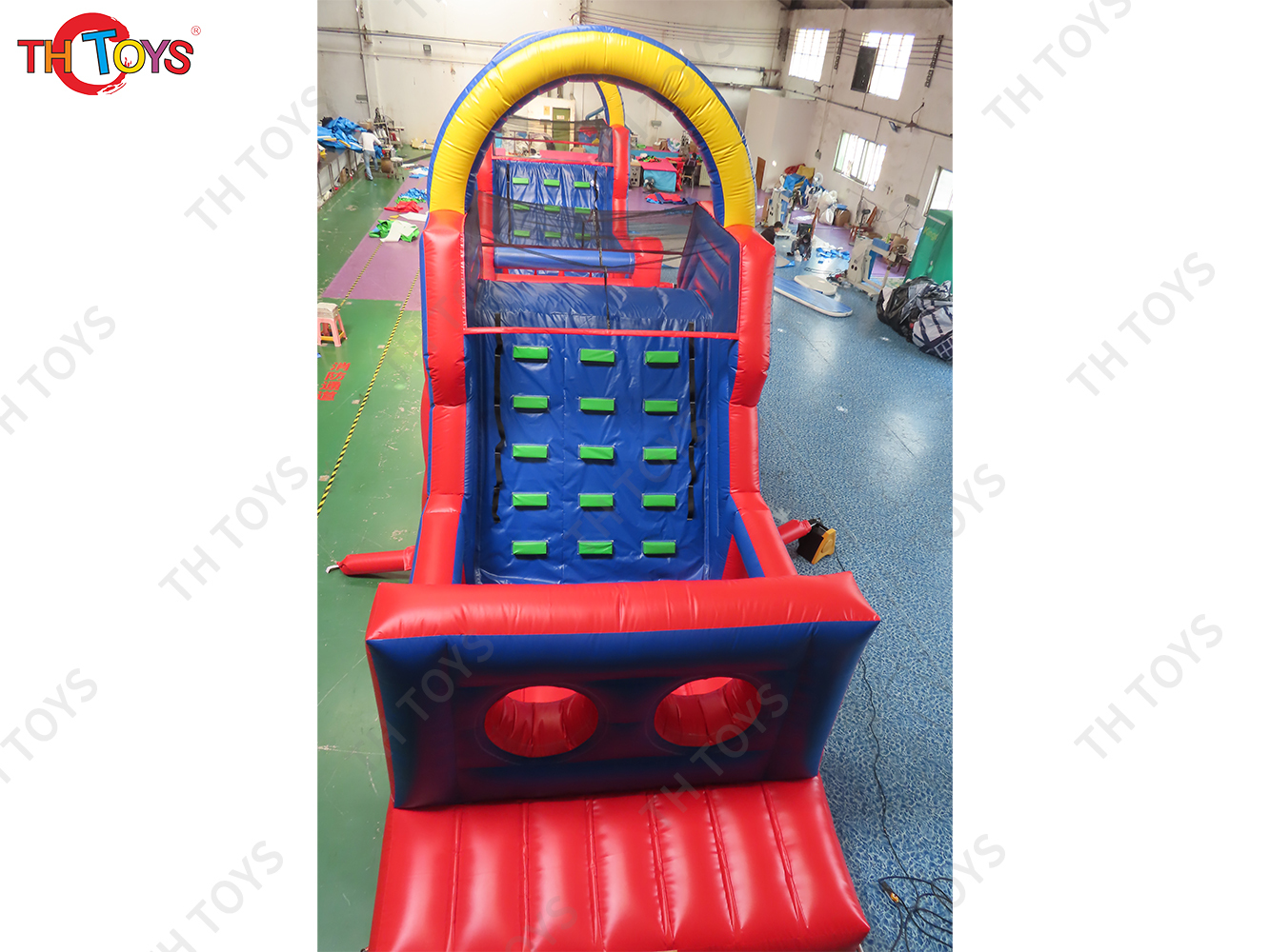 17x3x4.5m Commercial Grade Inflatable Obstacle Course Climb with Slide and Air Blower