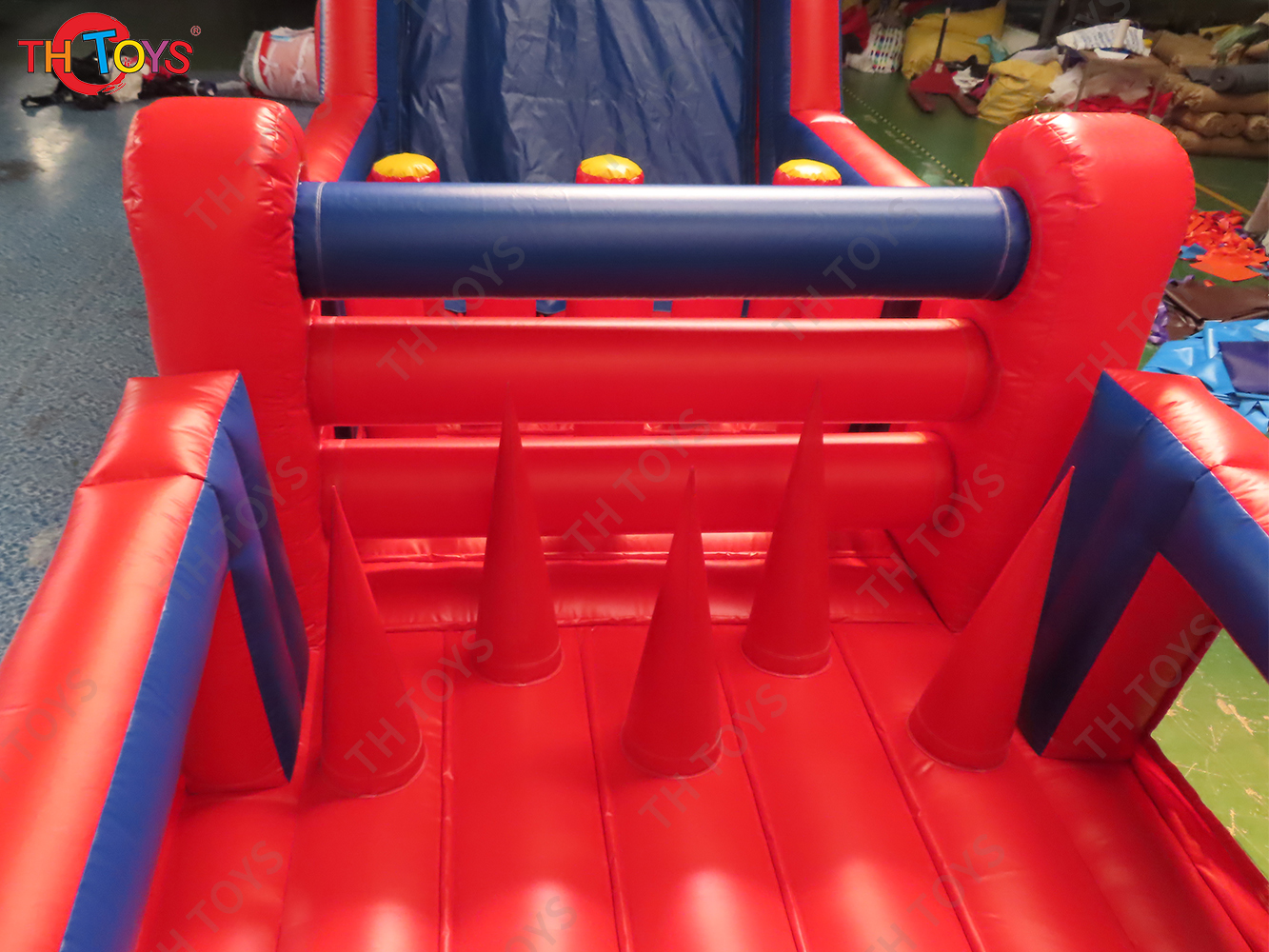 17x3x4.5m Commercial Grade Inflatable Obstacle Course Climb with Slide and Air Blower