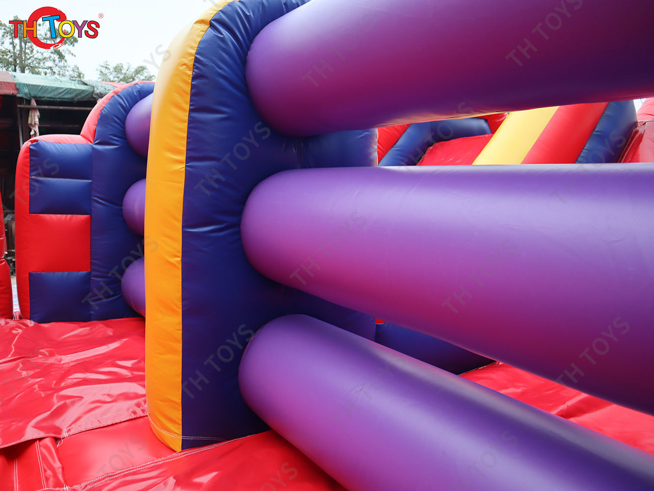19x4x5m Commercial Grade Inflatable Obstacle Course Climb with Slide and Air Blower