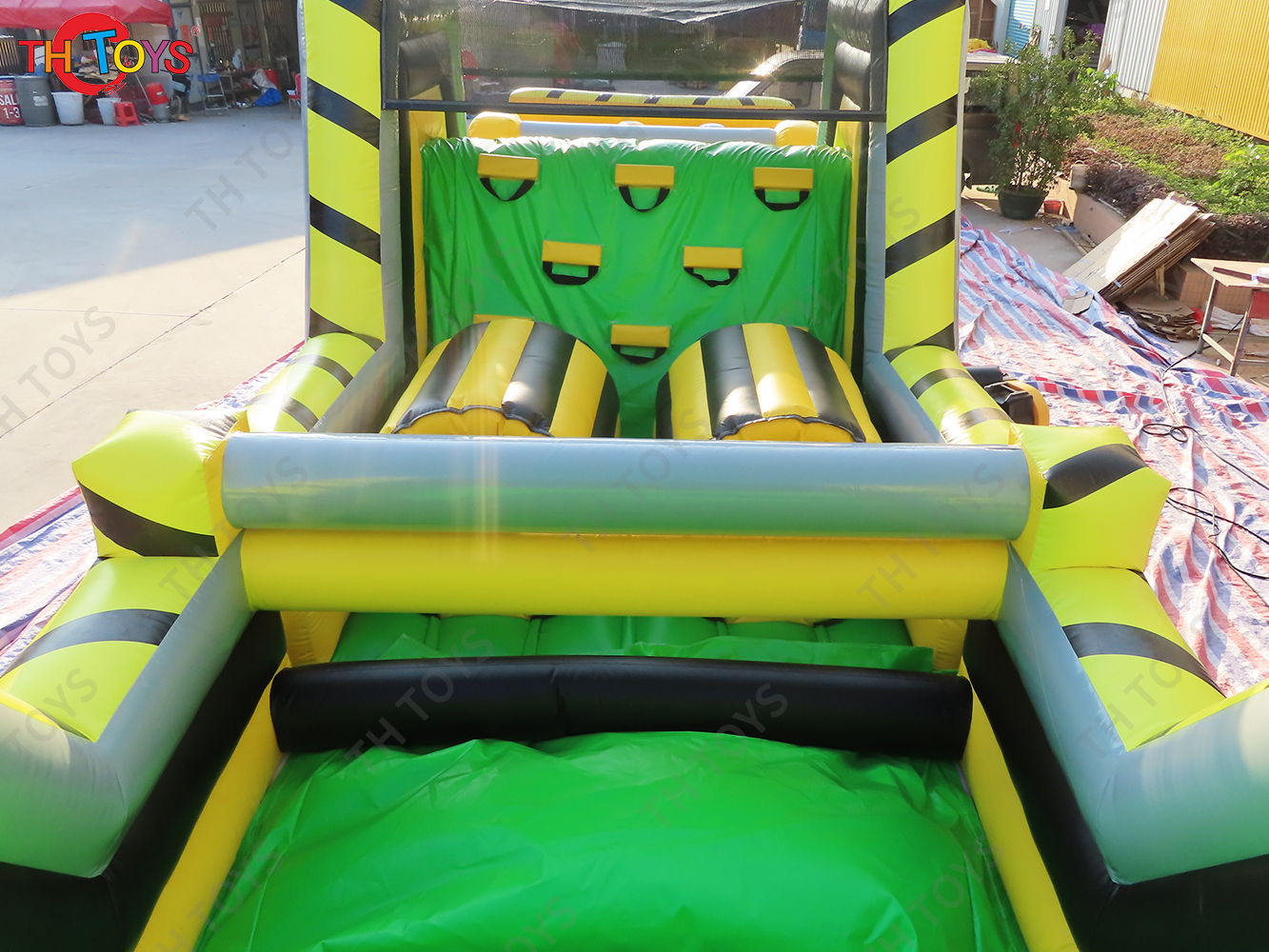 15x3x4m Commercial Grade Inflatable Obstacle Course Climb with Slide and Air Blower