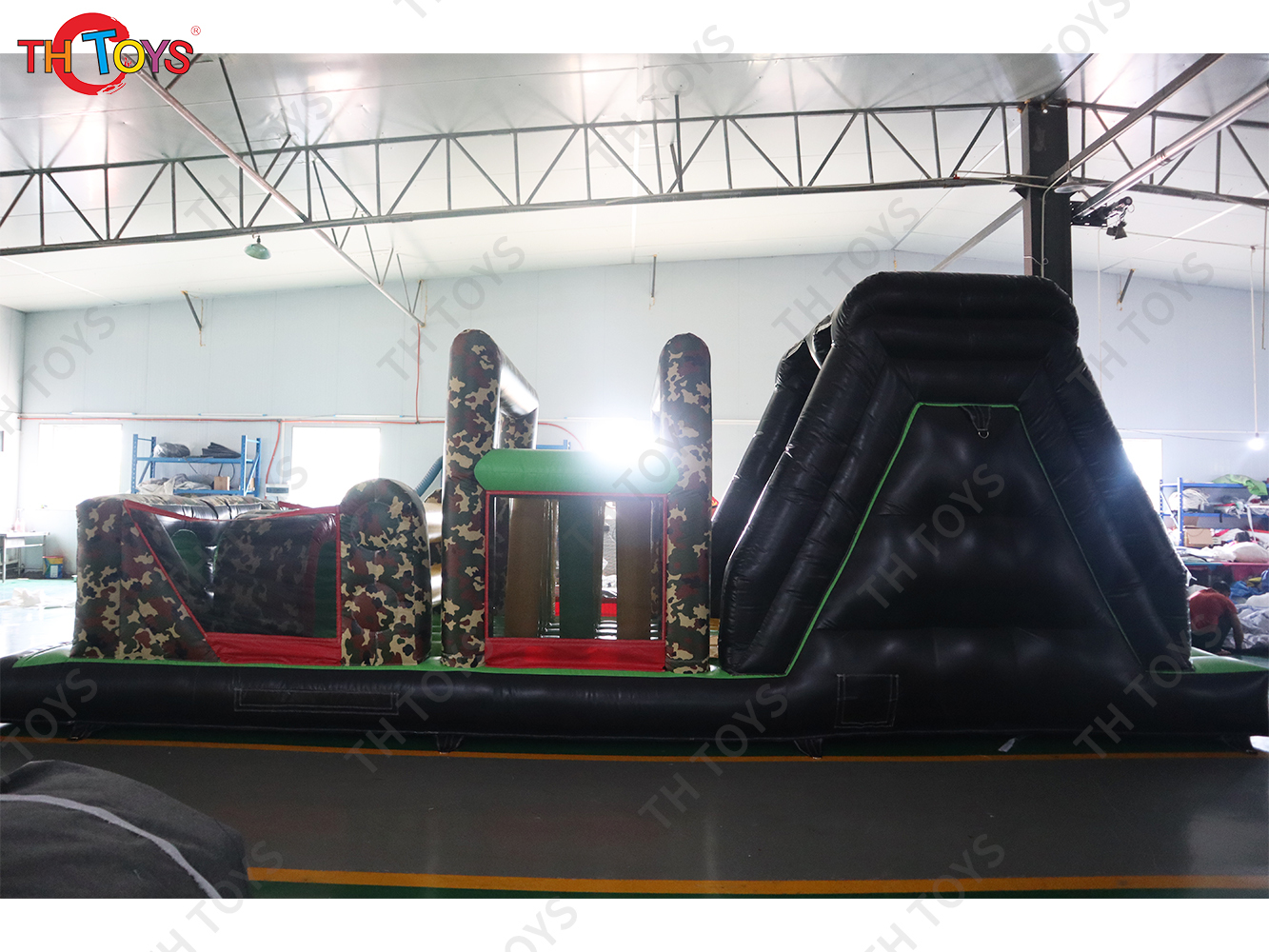 8x2.5x3m kids commercial bouncer obstacle course, fast running inflatable obstacle course games slide combos