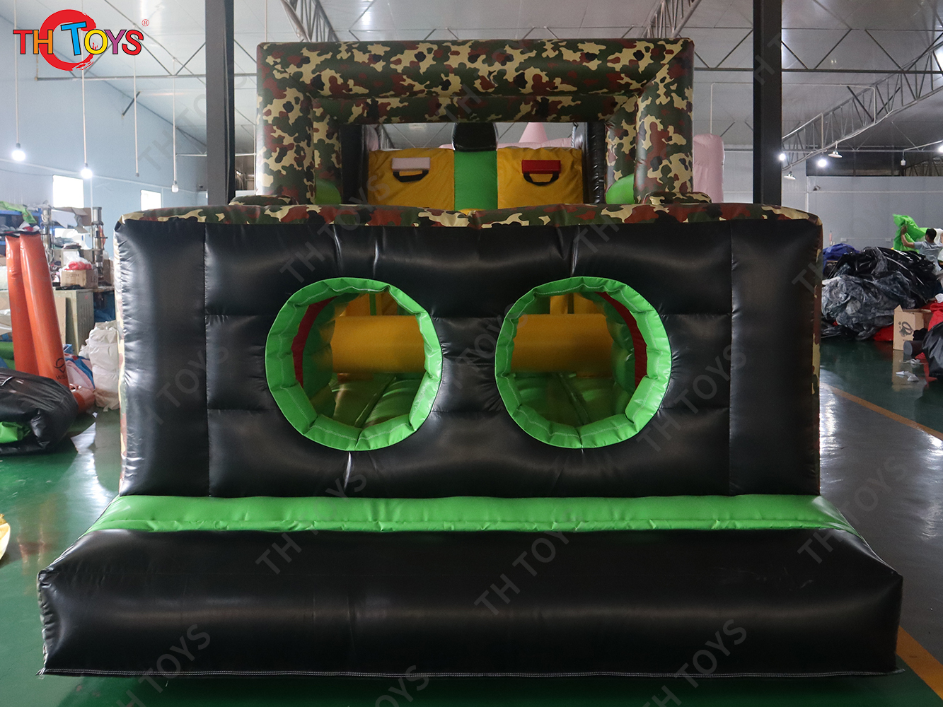 8x2.5x3m kids commercial bouncer obstacle course, fast running inflatable obstacle course games slide combos