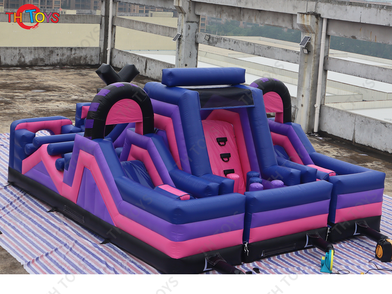 Outdoor Giant Boot camp Adult Kids Sports Game commercial Inflatable Obstacle Course, 8x6m new bouncer slide games