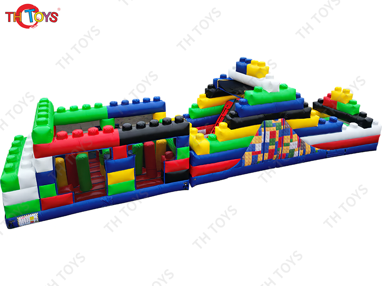 commercial castle inflatable obstacle course,13m long speed up inflatable obstacle course challenge game for kids