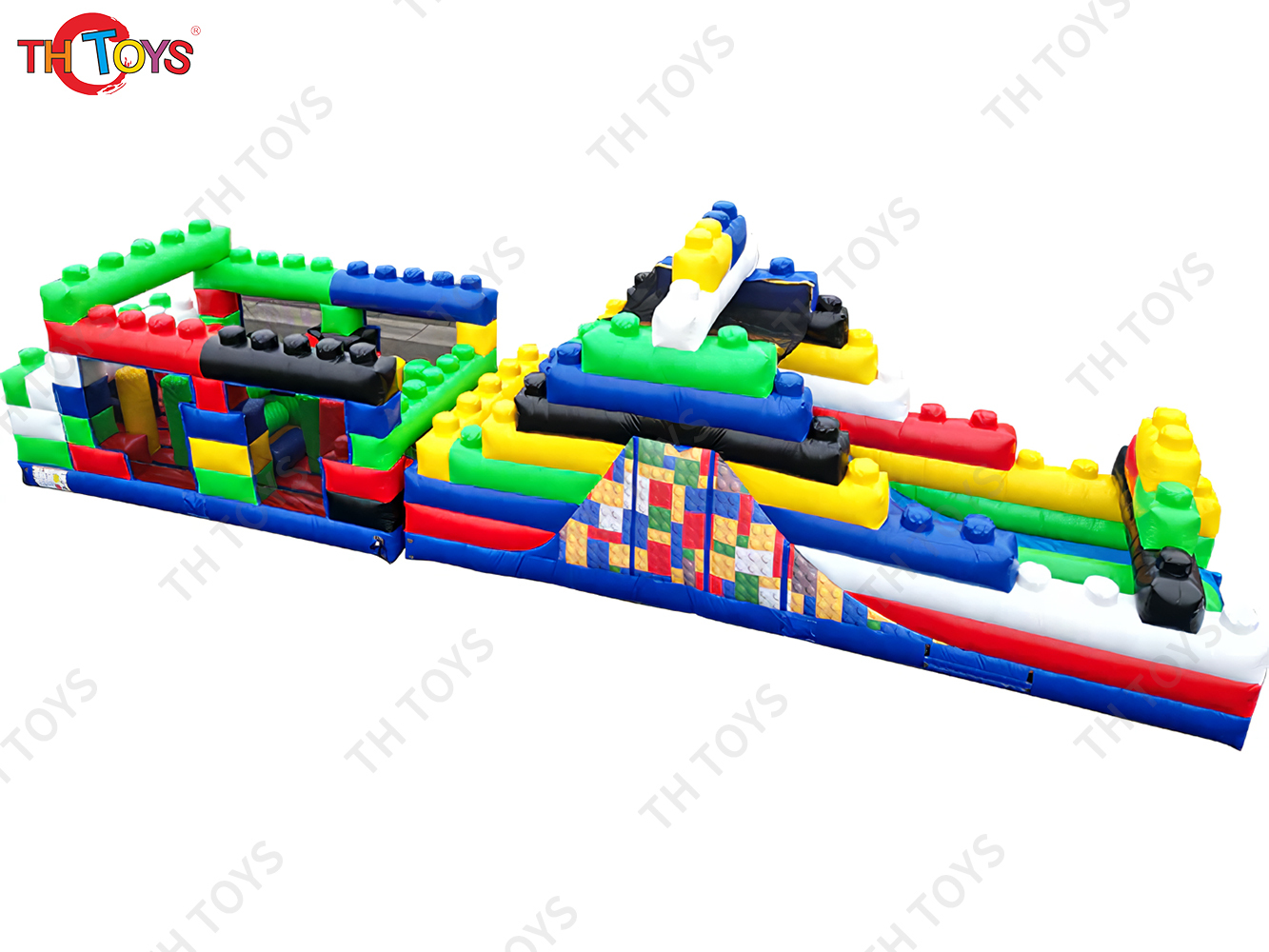commercial castle inflatable obstacle course,13m long speed up inflatable obstacle course challenge game for kids
