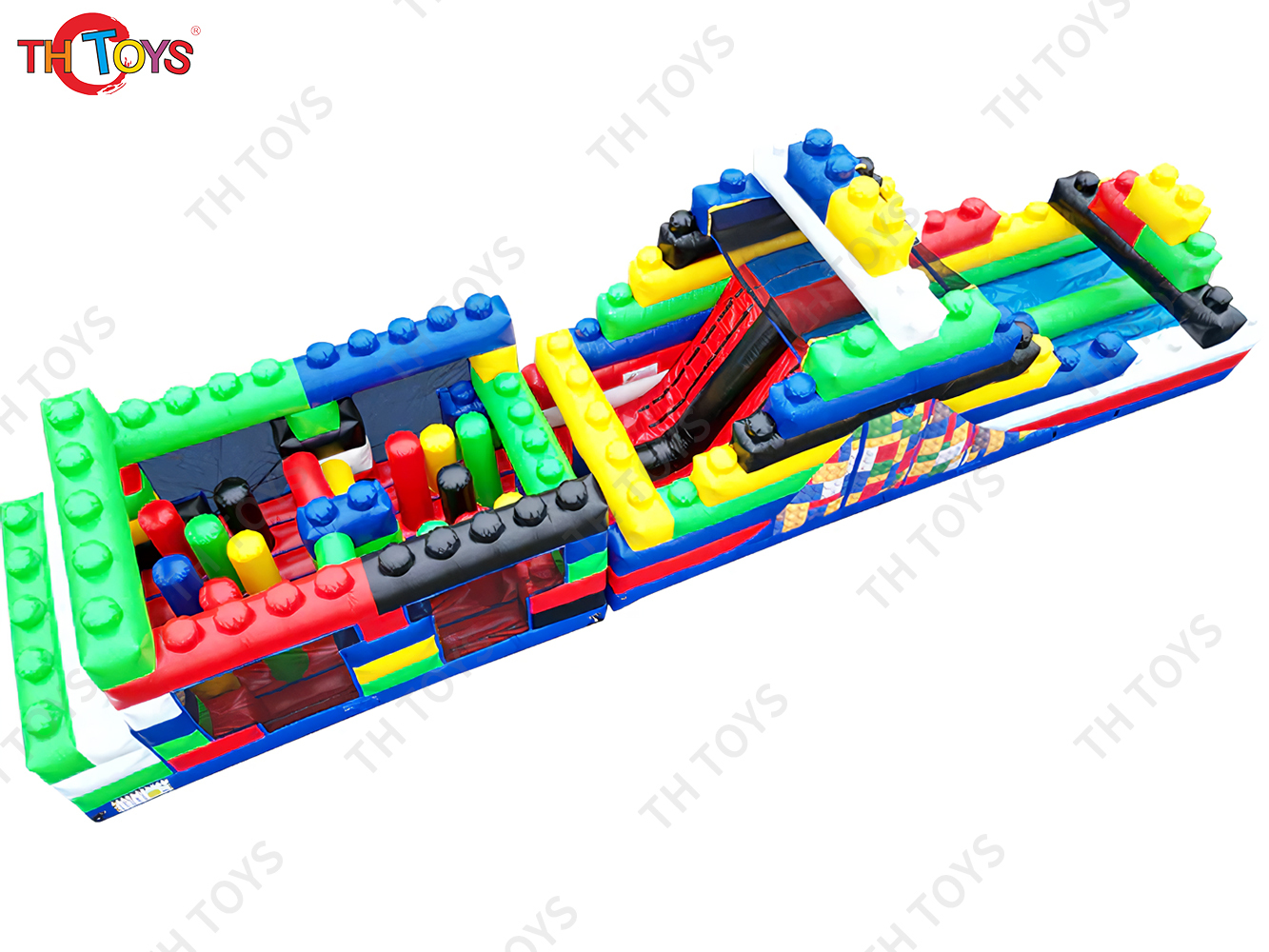 commercial castle inflatable obstacle course,13m long speed up inflatable obstacle course challenge game for kids