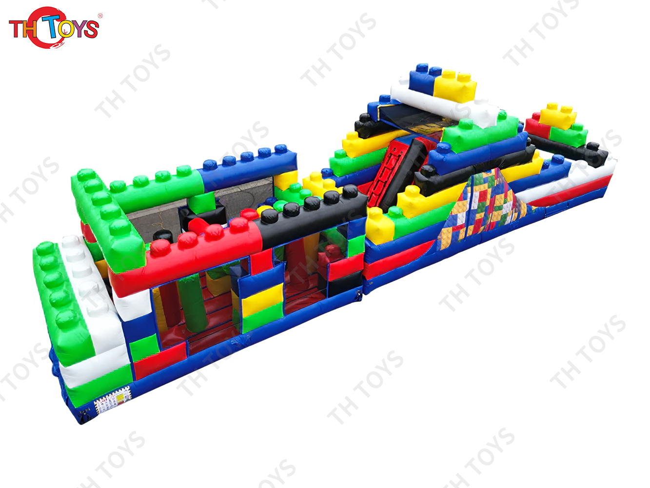 commercial castle inflatable obstacle course,13m long speed up inflatable obstacle course challenge game for kids