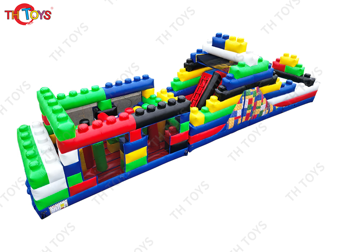 commercial castle inflatable obstacle course,13m long speed up inflatable obstacle course challenge game for kids