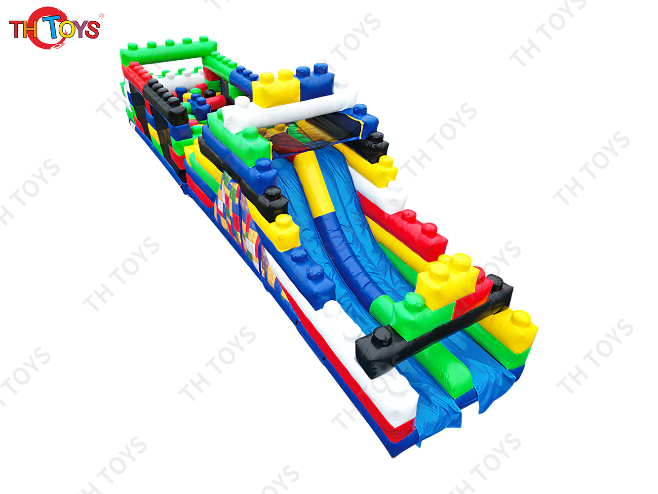 commercial castle inflatable obstacle course,13m long speed up inflatable obstacle course challenge game for kids