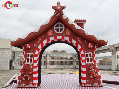 Giant Inflatable Gingrebread Arch Christmas Festival Rental Gemmy Inflatable Candy Arch Gate for Outdoor