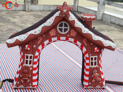 Giant Inflatable Gingrebread Arch Christmas Festival Rental Gemmy Inflatable Candy Arch Gate for Outdoor