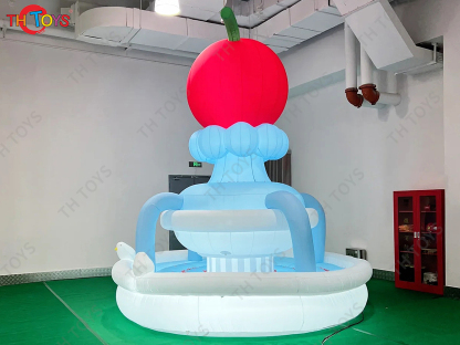 3m/4m/5m High Giant Inflatable Fountain Model Blow Up Wishing Well Balloon Replica for Decoration with Blower