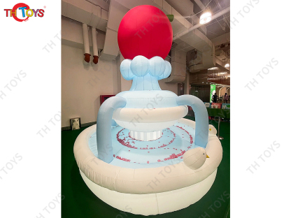 3m/4m/5m High Giant Inflatable Fountain Model Blow Up Wishing Well Balloon Replica for Decoration with Blower
